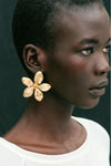 EMBOSSED FLOWER GEM EARRINGS