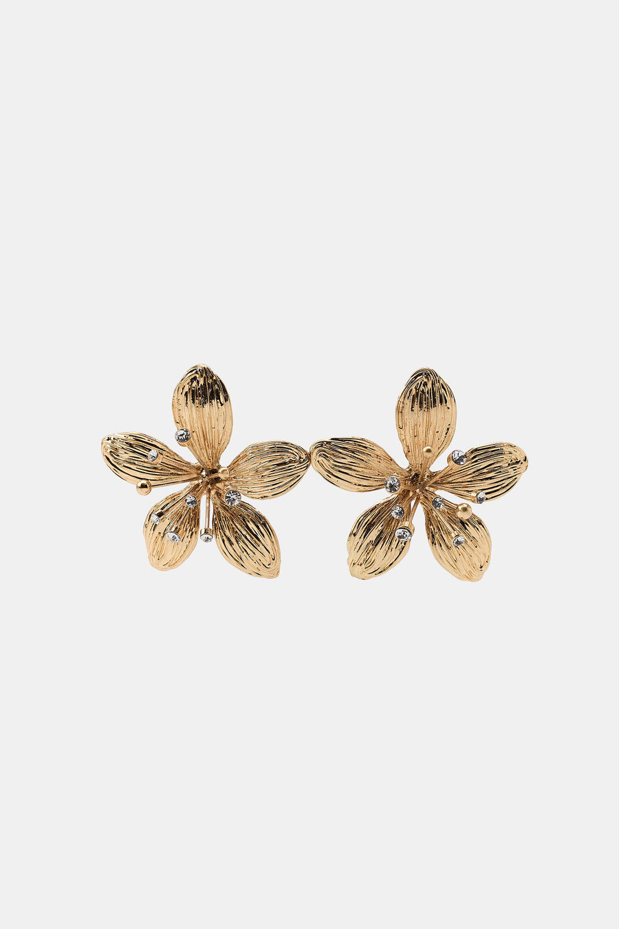 EMBOSSED FLOWER GEM EARRINGS