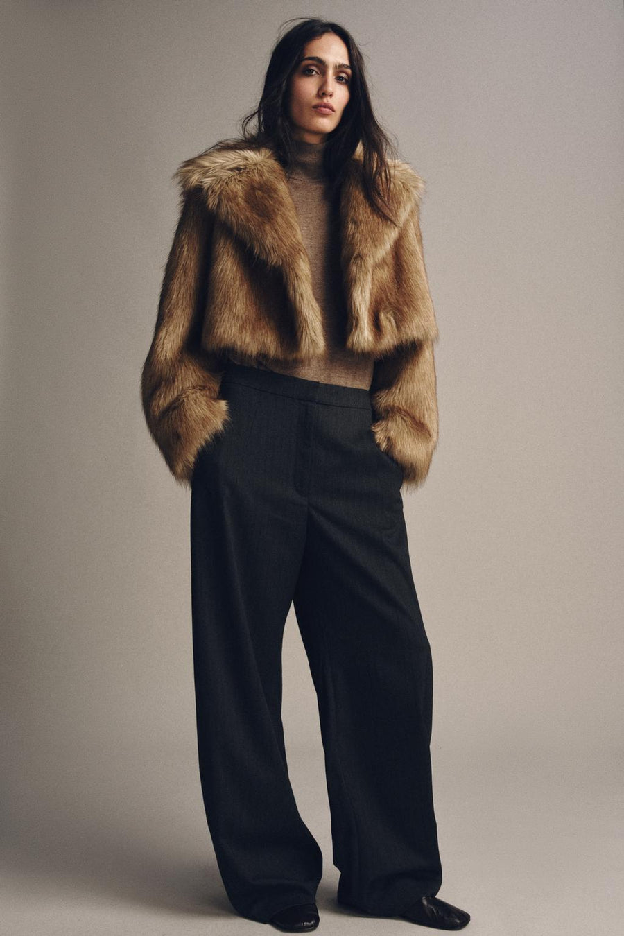 SHORT FAUX FUR-EFFECT JACKET